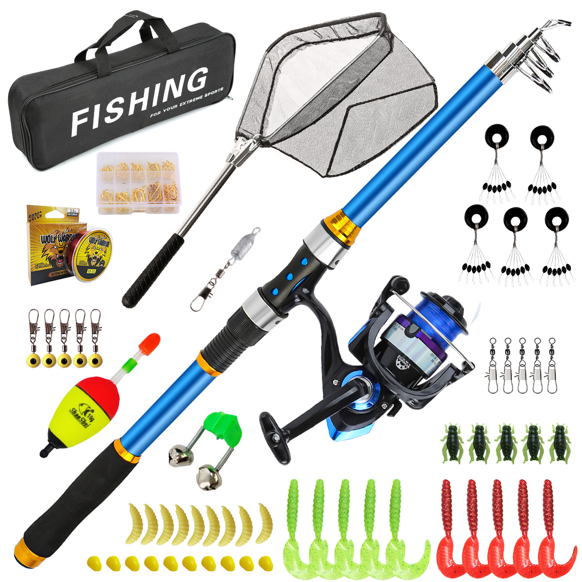 Fishing Line Spooler - 릴 및 액세서리가 포함된 2.1-3.6M 텔레스코픽