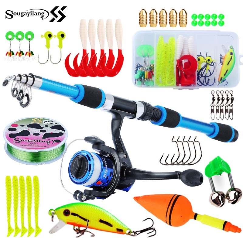 Fishing Line Spooler - Sougayilang 어린이 낚싯대 세트, 텔레스코픽 낚싯대