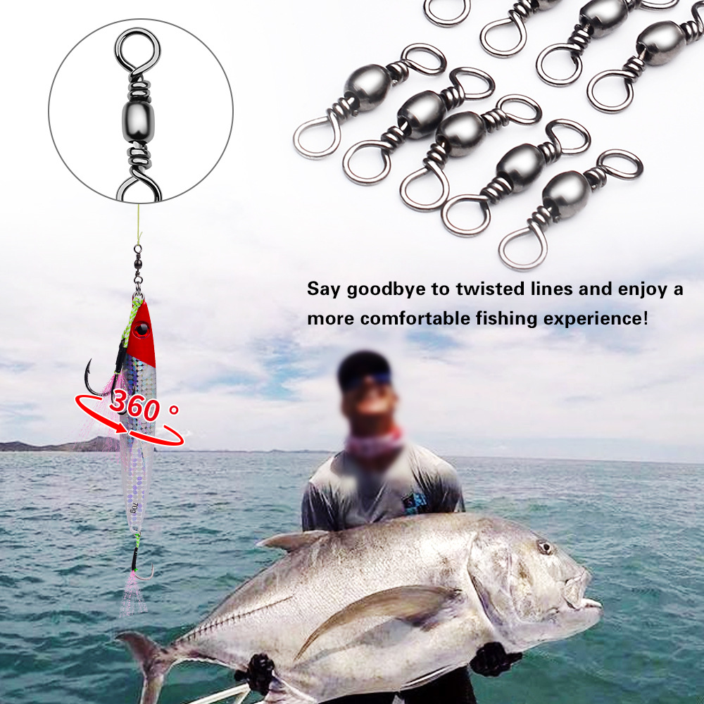 100Pcs 낚시 회전 커넥터 배럴 스테인레스 황동 민 - Saltwater Line 리뷰 및 가격