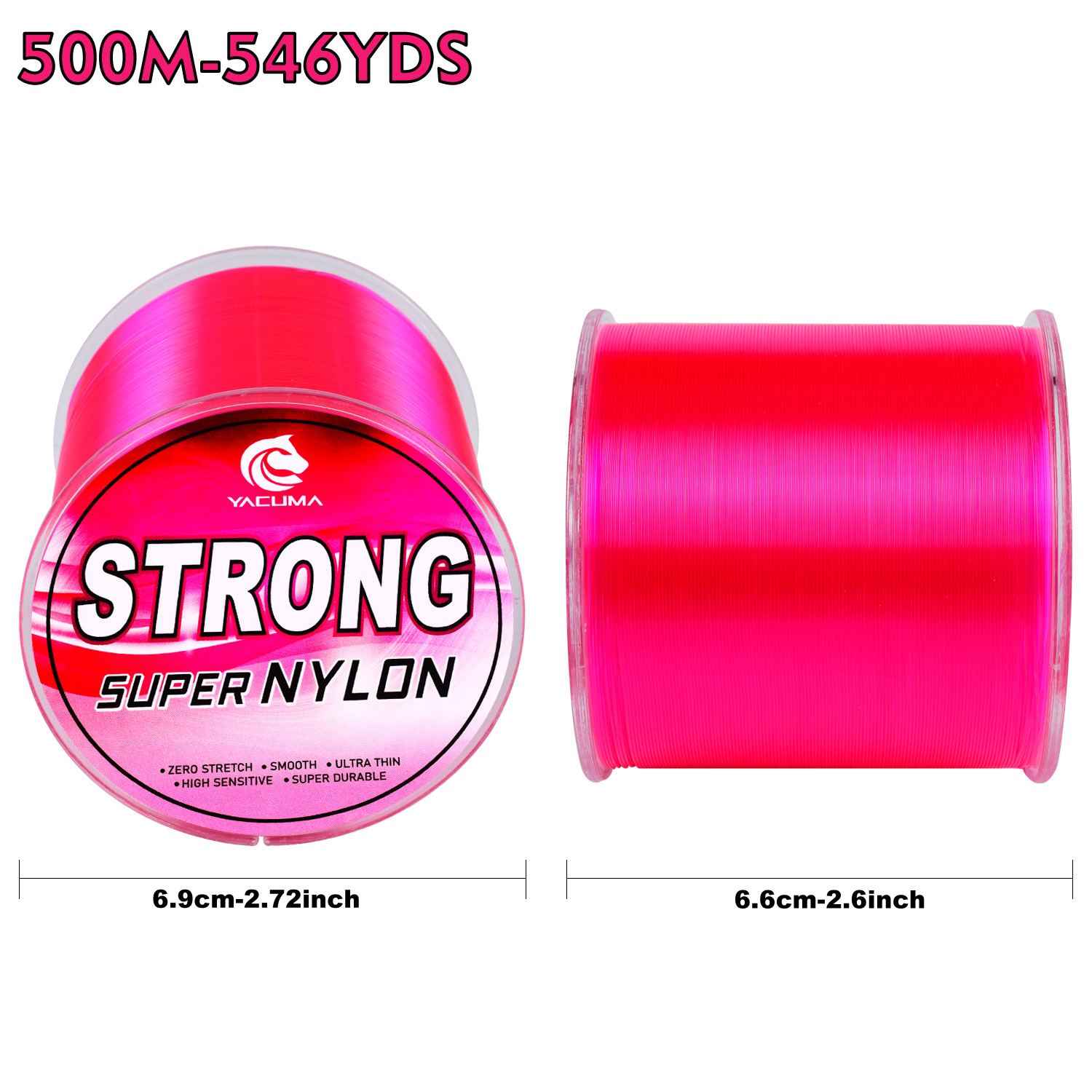 야쿠마 500M-546YDS 강력 핑크 나일론 모노필라 - Fluorocarbon Line 리뷰 및 가격