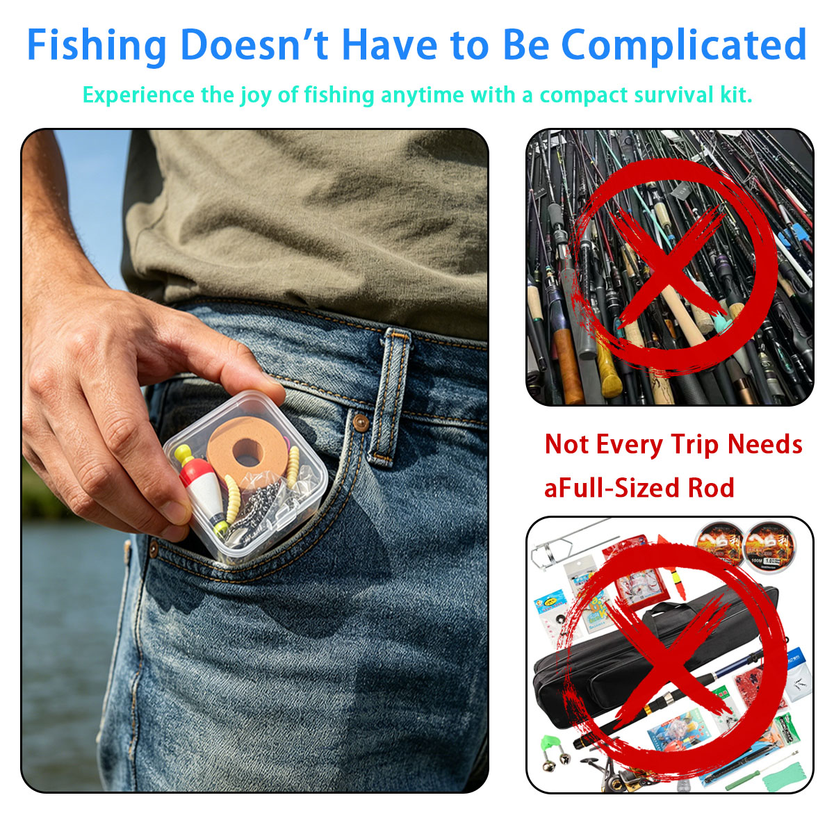 휴대용 비상 낚시 장비 세트, 휴대용 야외 비상 낚시  - Fishing Line Box 리뷰 및 가격