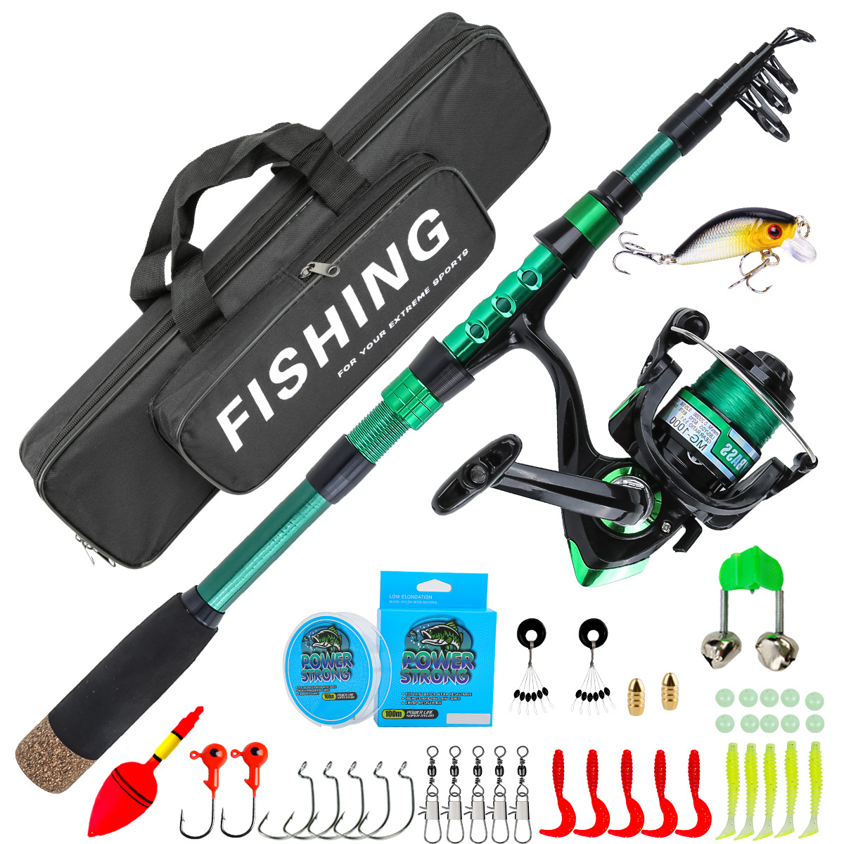 1.8미터 그린 카본 파이버 텔레스코픽 루어 낚싯대 콤 - Fishing Line Box 리뷰 및 가격